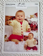 Teddy DK knitting pattern 7148 Baby’s Sweater & Cardigan -  16-22 ins