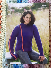 Load image into Gallery viewer, James C Brett Aran knitting pattern JB926 Ladies Sweater 32-50ins
