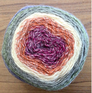 King Cole Curiosity DK Wool/Yarn Cake Self Striping Knitting - Mulberry - 150g