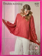 Stylecraft DK Knitting Pattern 8526 - Ladies Sweater 32-42 ins