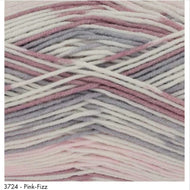 King Cole Cherish Baby DK 100% Acrylic Self Patterning Yarn Pink Fizz