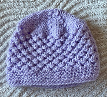 Load image into Gallery viewer, Hand Knitted Baby Hat Beanie Newborn Brand New Lilac
