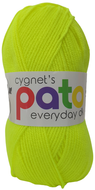 Cygnet PATO Everyday DK 100% Acrylic Wool Knitting Crochet 100g Ball Neon Yellow