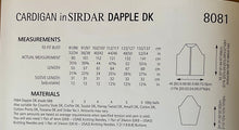 Load image into Gallery viewer, Sirdar DK Knitting Pattern 8081 Women's Cardigan 32-54 ins
